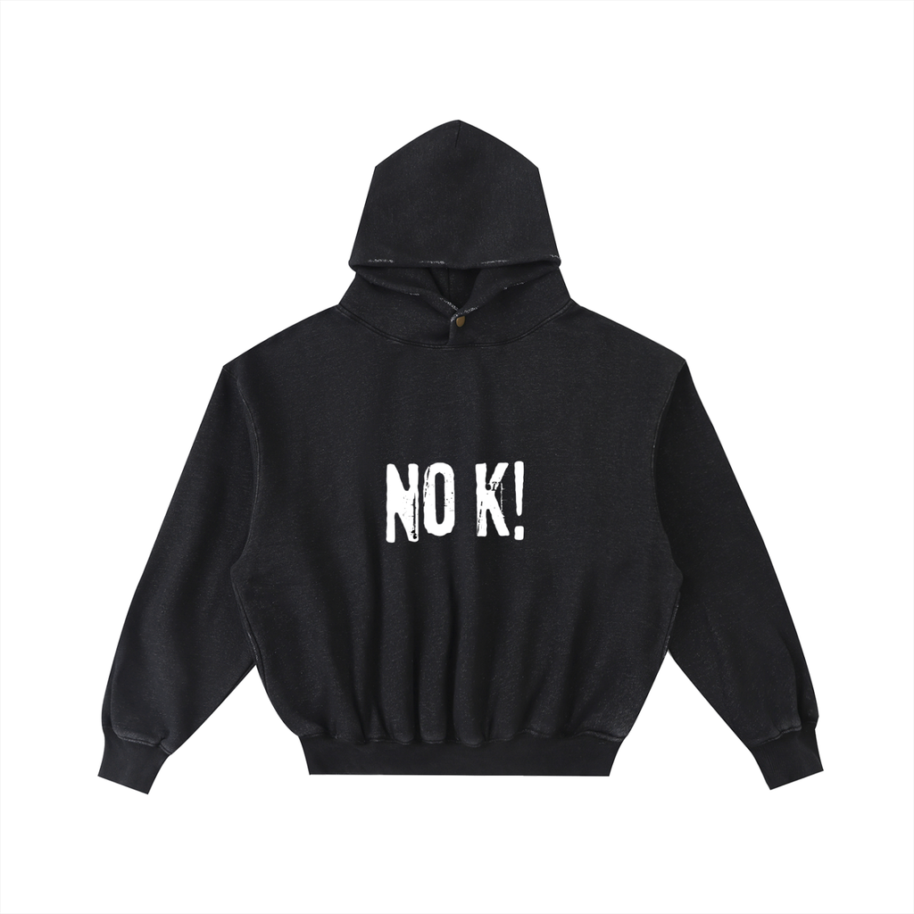 Frayed Enzyme Washed Fleece Hoodie