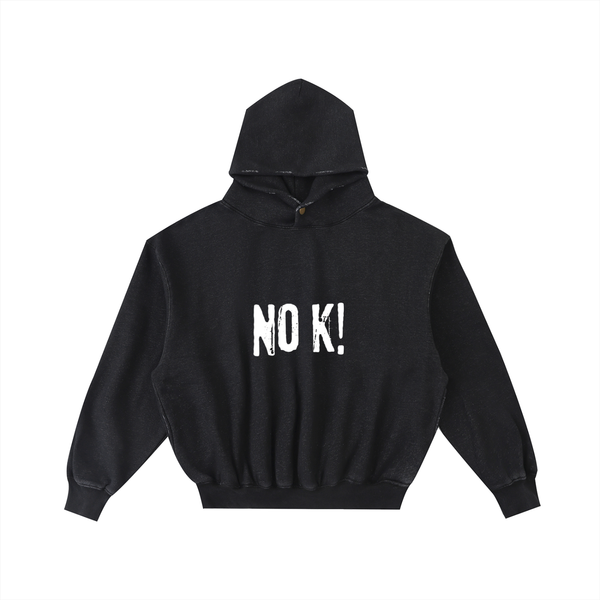 Frayed Enzyme Washed Fleece Hoodie