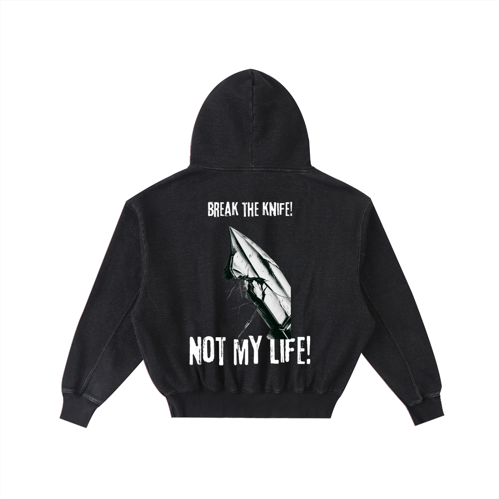 Frayed Enzyme Washed Fleece Hoodie