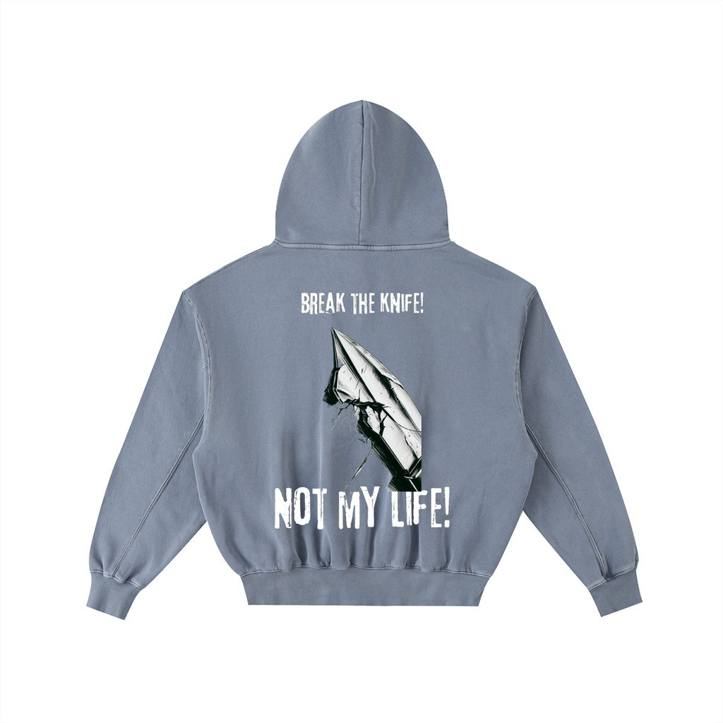 Frayed Enzyme Washed Fleece Hoodie